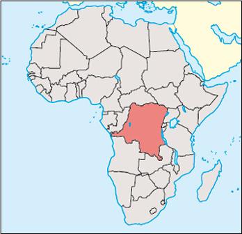 Congo Kinshasa Location Map