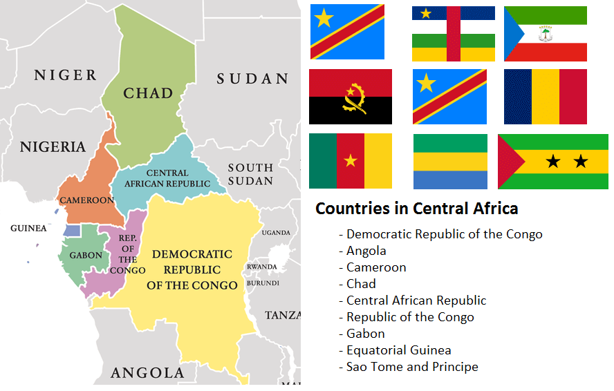 Map Of Central African Countries 