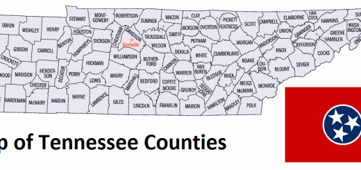 Map of Tennessee Counties