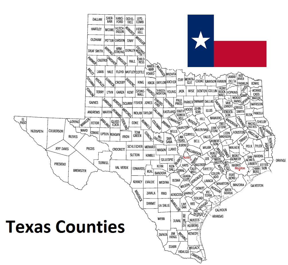 Map of Texas Counties