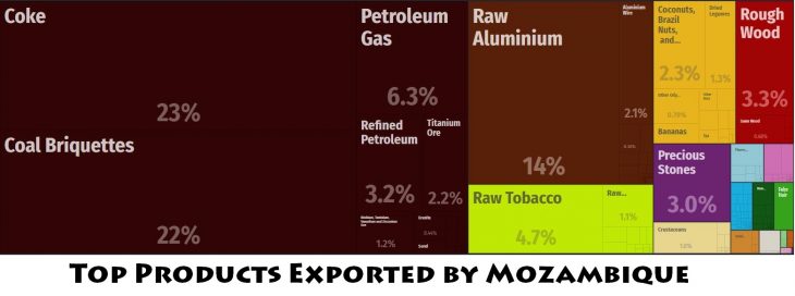 Top Products Exported by Mozambique