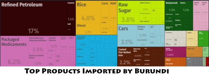 Top Products Imported by Burundi