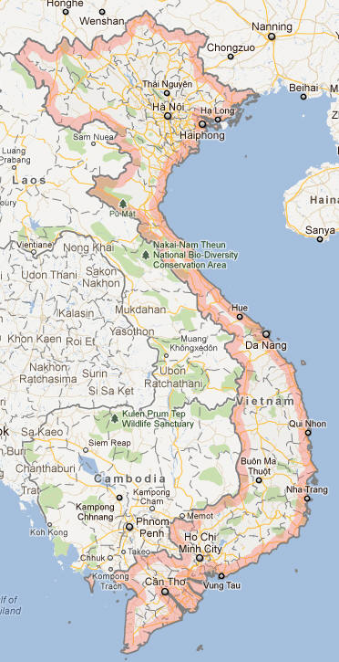 Nung River Vietnam Map Cities And Towns Map: Nung River Vietnam Map