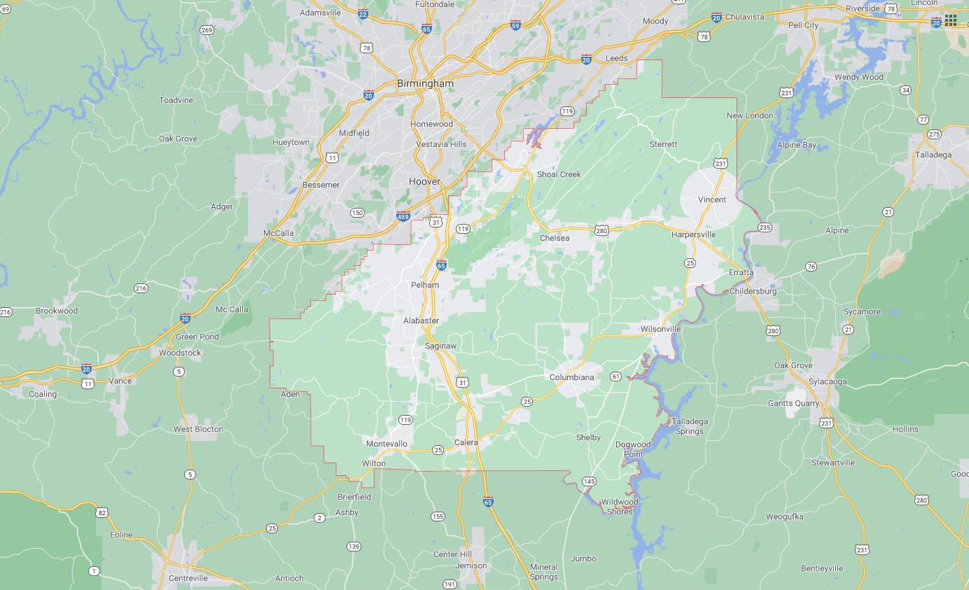 All Cities in Shelby County, Alabama