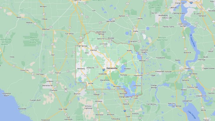 Map Of Cities In Alachua County FL 730x411 