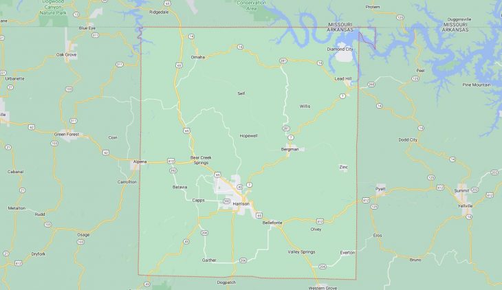 Map of Cities in Boone County, AR
