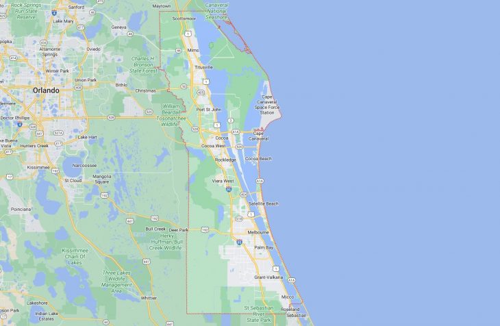 Map of Cities in Brevard County, FL