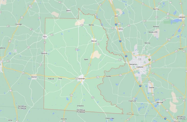 Map of Cities in Brooks County, GA