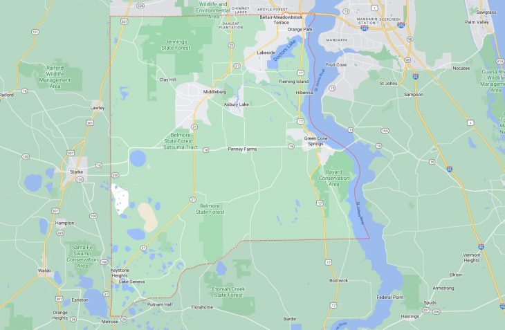 Map of Cities in Clay County, FL