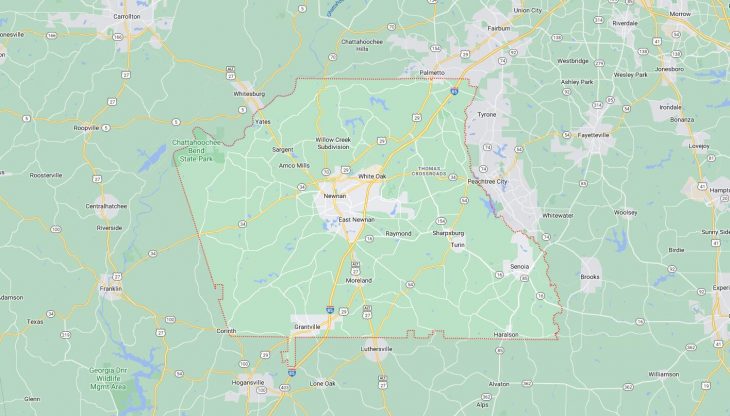 Map of Cities in Coweta County, GA