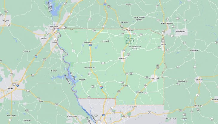 Map of Cities in Harris County, GA