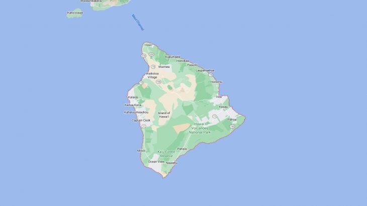 Map of Cities in Hawaii County, HI