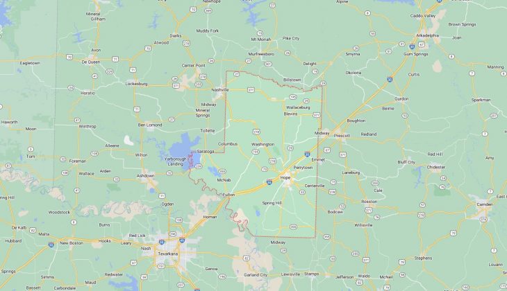 Map of Cities in Hempstead County, AR