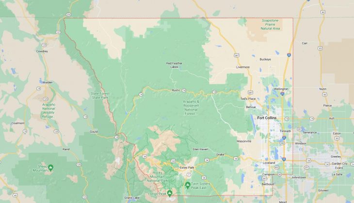 Map of Cities in Larimer County, CO