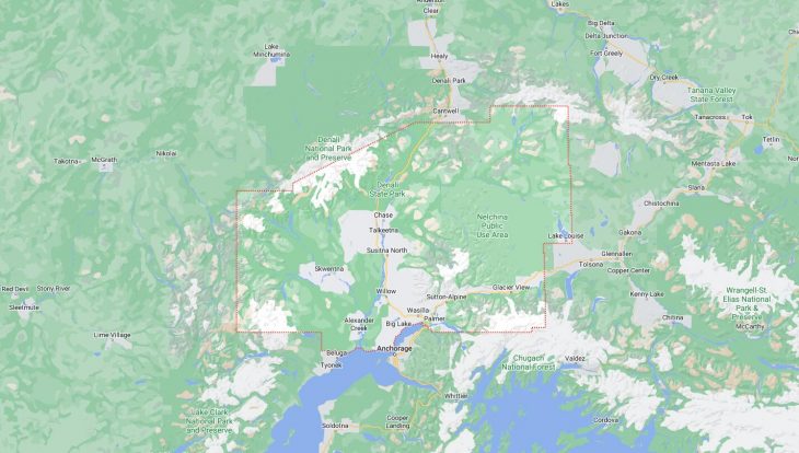 Map of Cities in Matanuska-Susitna Borough, AK