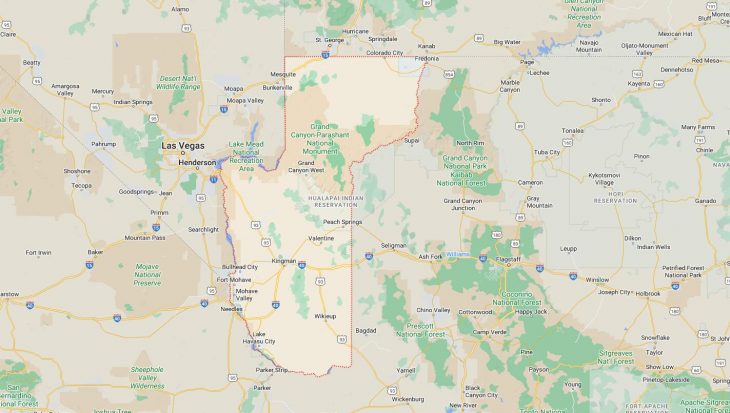 Map of Cities in Mohave County, AZ