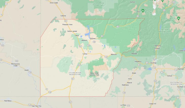 Map of Cities in Montezuma County, CO