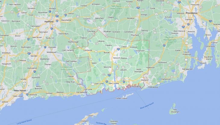 Map of Cities in New London County, CT