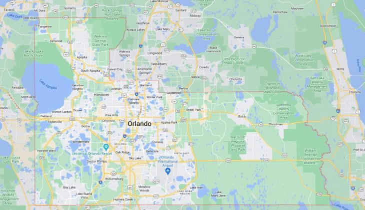 Map of Cities in Orange County, FL