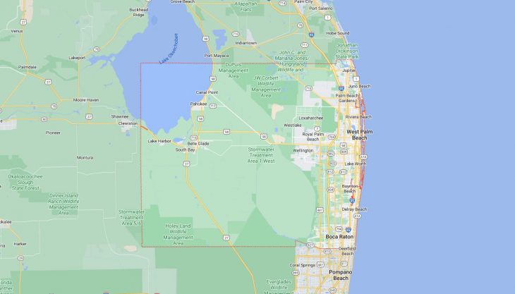 Map of Cities in Palm Beach County, FL