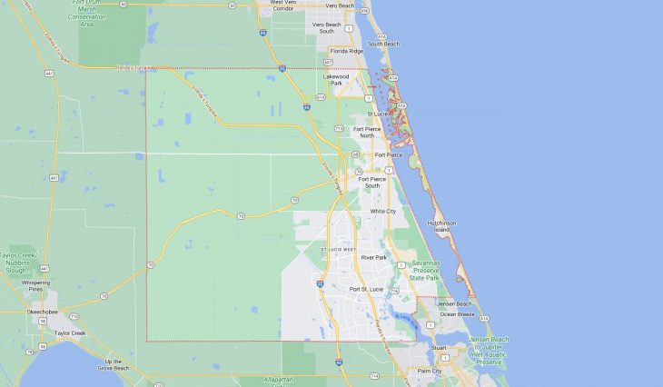 Map of Cities in Saint Lucie County, FL