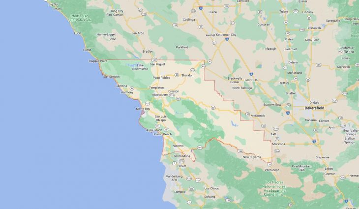 Map of Cities in San Luis Obispo County, CA