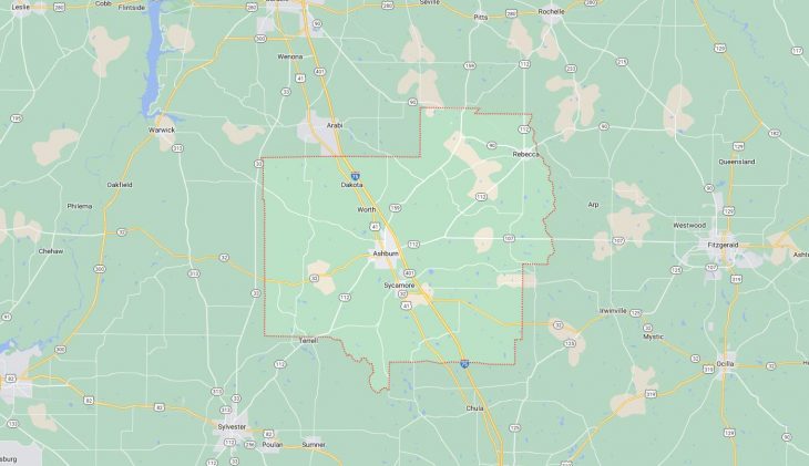 Map of Cities in Turner County, GA