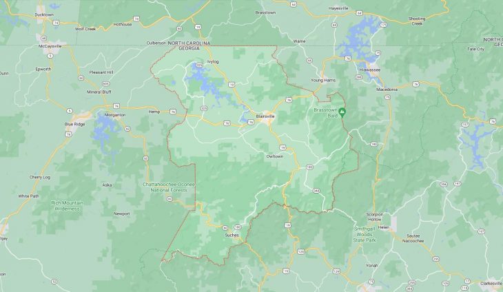 Map of Cities in Union County, GA