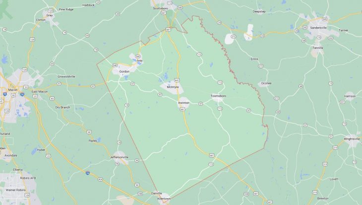 Map of Cities in Wilkinson County, GA